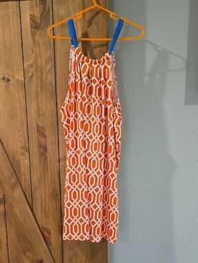 Mud Pie Peach & Blue Striped Dress